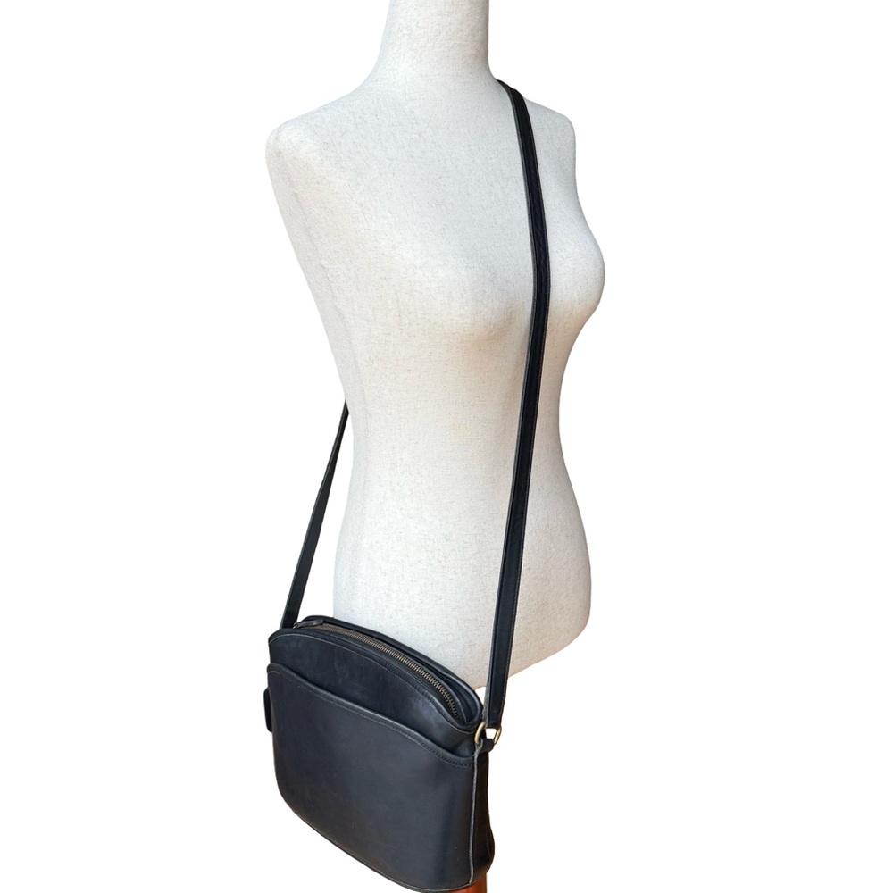 Vintage Coach Anderson Black Glove Tanned Leather Crossbody Bag Style 9976 - Picture 7 of 12